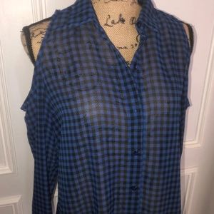 Plaid Button Down Blouse